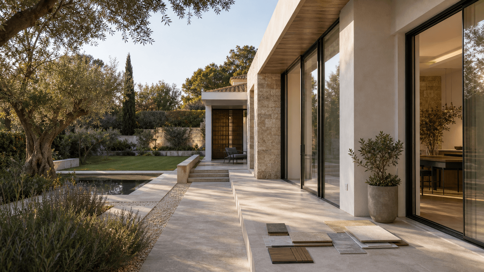 Porche y piscina del chalet en el exterior en Valencia — Batecs