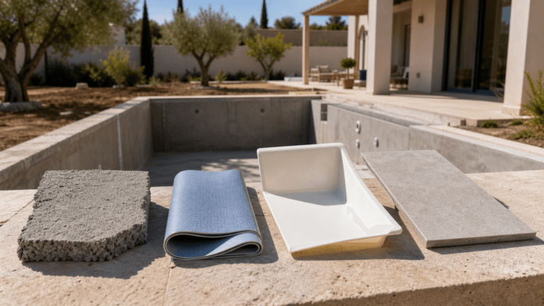 gunitado liner fibra porcelánico piscina