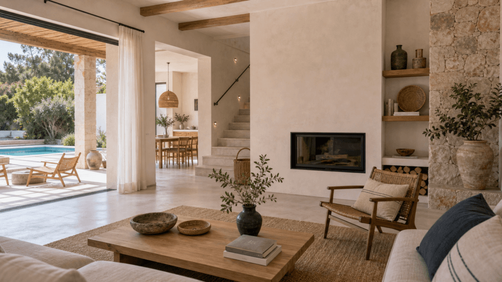 interiorismo mediterráneo chalets Valencia 2026