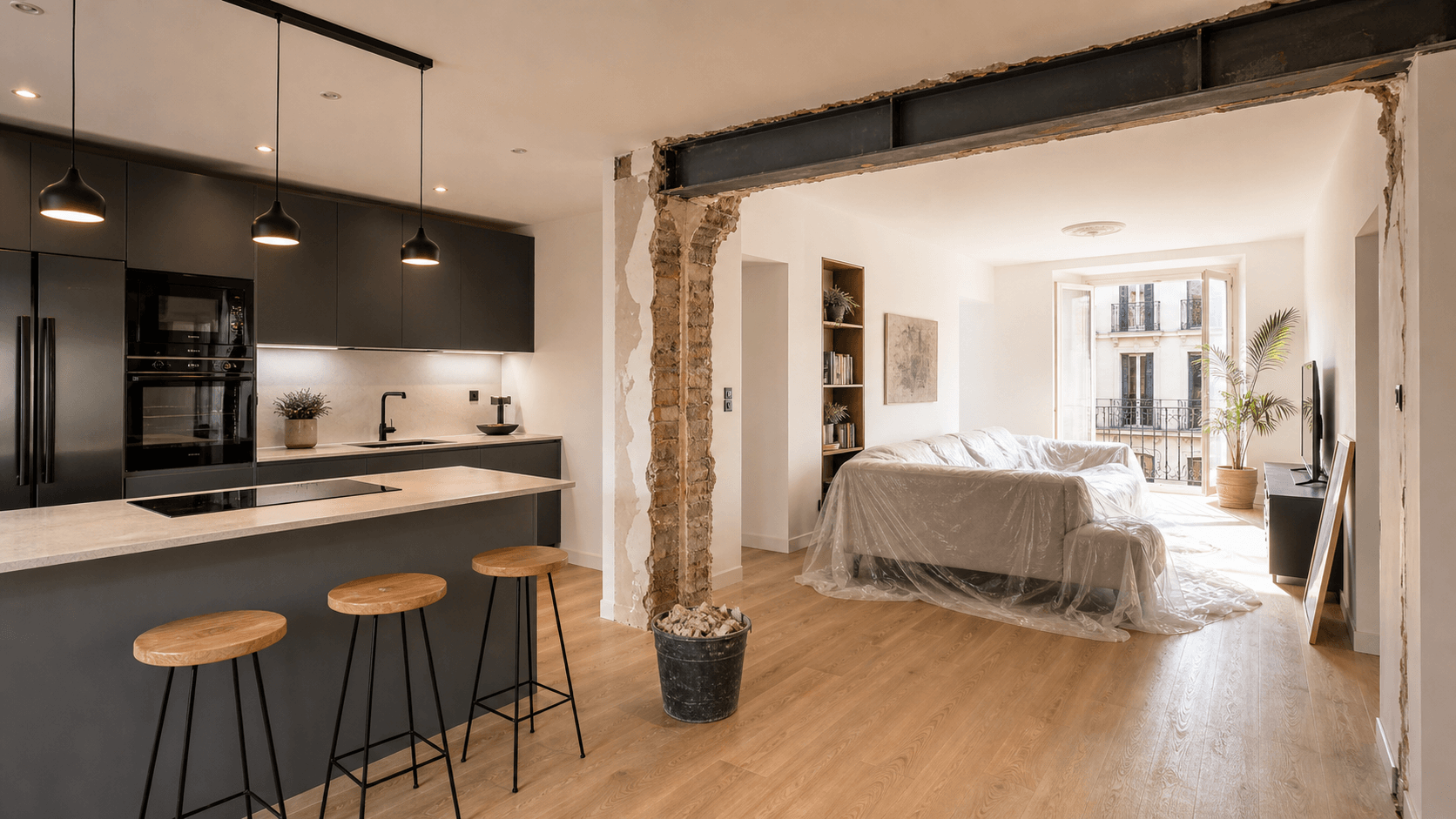 Abrir la cocina al salon: cuanto cuesta tirar el tabique y cuando NO conviene