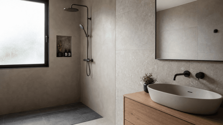 Microcemento o porcelanico en el baño: cual aguanta mejor la humedad y el uso diario