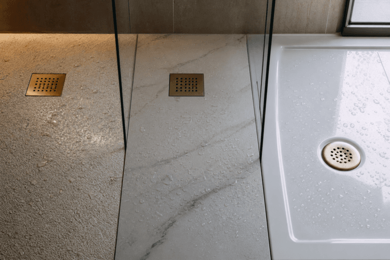 Plato de ducha de resina, porcelánico o cerámico: cuál elegir en una reforma y por qué